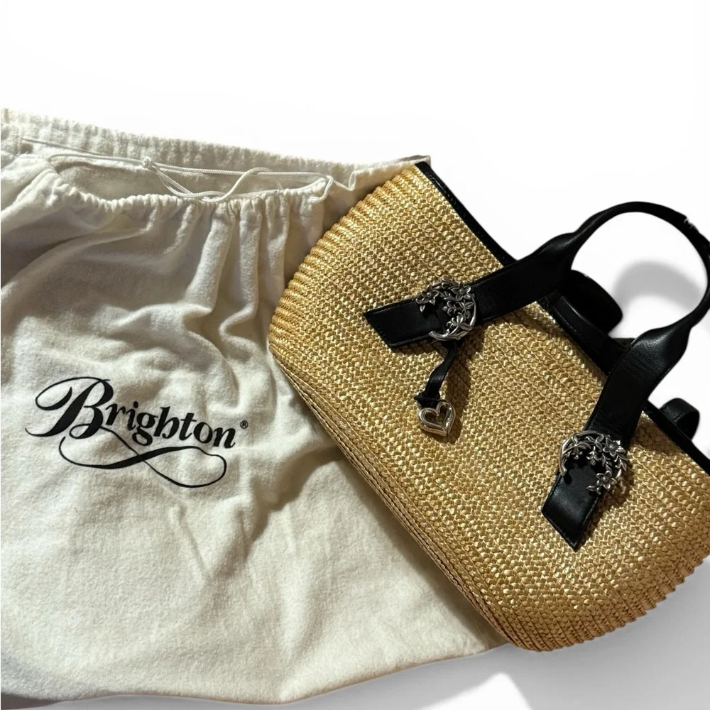 Brighton Bernadette Basket Weave straw handbag